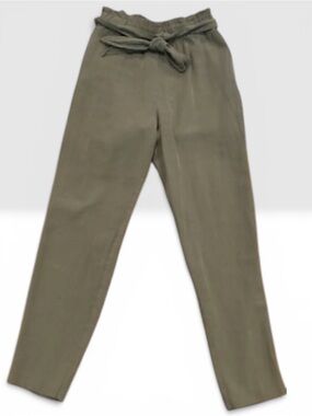 BCBGeneration ~Olive Green ~ Trouser ~Lightweight Rayon ~Tapered Leg ~Tie Belt